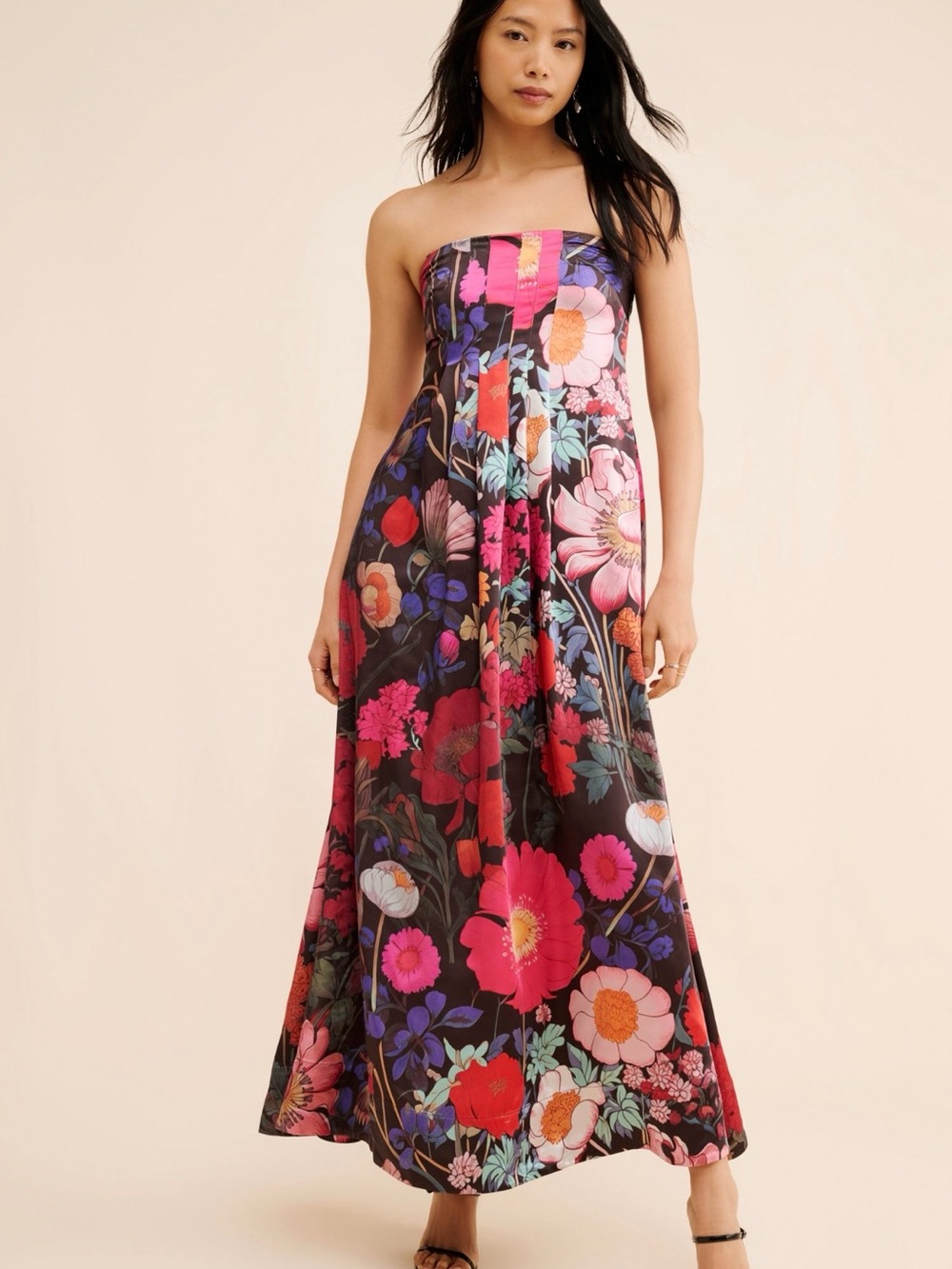 Free People Botanical Maxi Dress in Chocolate Combo Small - Picture 2 of 7